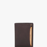 Men's wallet with coin purse made of leather in brown