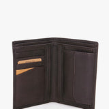 Men's wallet with coin purse made of leather in brown