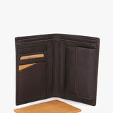 Men's wallet with coin purse made of leather in brown