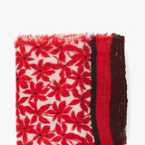 Sciarpa da donna in lana con mini stampa floreale in rosso