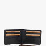 Men's wallet in black washed leather