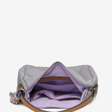 Women's hobo bag with tassel in grey