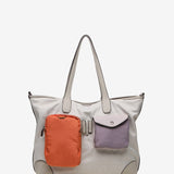 Bolso shopper de mujer en nylon beige