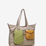 Women's shopper bag in camel nylon