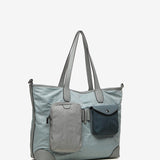 Women's shopper bag in blue nylon