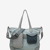 Women's shopper bag in blue nylon