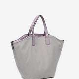 Reversible women's shopper bag in grey