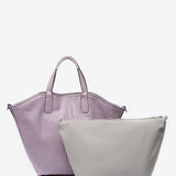 Reversible women's shopper bag in grey