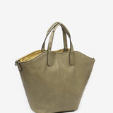 Reversible women's shopper bag in yellow