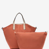 Reversible women's shopper bag in orange