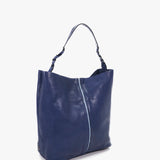 Bolso hobo de mujer con asa trenzada en piel azul