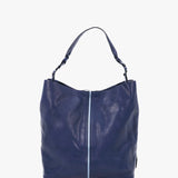 Bolso hobo de mujer con asa trenzada en piel azul