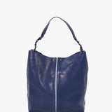 Bolso hobo de mujer con asa trenzada en piel azul