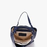 Bolso hobo de mujer con asa trenzada en piel azul