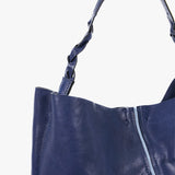 Bolso hobo de mujer con asa trenzada en piel azul