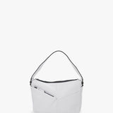 Women's small hobo bag in white leather