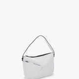 Women's small hobo bag in white leather