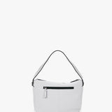 Women's small hobo bag in white leather