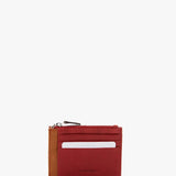 Women's red leather card holder-wallet