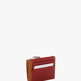 Women's red leather card holder-wallet