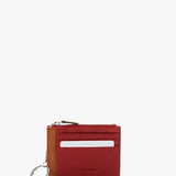 Women's red leather card holder-wallet