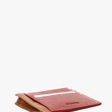 Women's red leather card holder-wallet