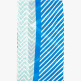 Women's scarf with geometric print in turquoise