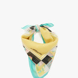 Women's bandana with Mediterranean print in yellow