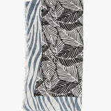 Black and white tropical print scarf