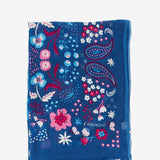 Women's scarf with boho print in blue