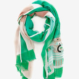 Turquoise printed women's scarf