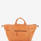 Bolso bowling de mujer en piel troquelada naranja