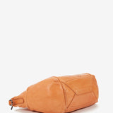 Bolso bowling de mujer en piel troquelada naranja