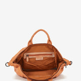 Bolso bowling de mujer en piel troquelada naranja