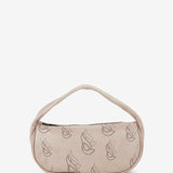 Women's handbag in beige perforated leather