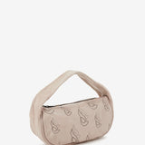 Women's handbag in beige perforated leather