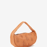 Bolso de mano de mujer en piel troquelada naranja