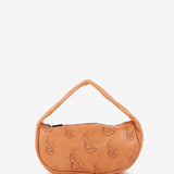 Bolso de mano de mujer en piel troquelada naranja