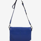 Women's blue leather shoulder bag