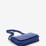 Women's blue leather shoulder bag