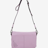 Women's lavender leather crossbody bag