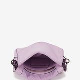 Women's lavender leather crossbody bag