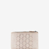 Cartera mediana de mujer en piel trenzada beige