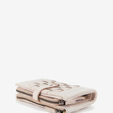 Cartera mediana de mujer en piel trenzada beige