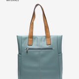 Women's shopper bag in blue recycled materials