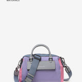 Women's shoulder bag in lavender recycled fabrics