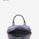 Women's shoulder bag in lavender recycled fabrics