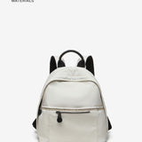 Women's backpack in beige recycled fabrics