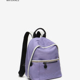 Women's backpack in lavender recycled fabrics