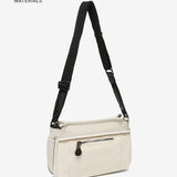 Women's crossbody bag in beige recycled fabrics